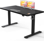 Flamaker 140x60cm Electric Adjustable Desk | Black Sit Stand Office Workstation