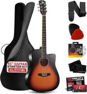 Full Size 41in Acoustic Guitar Cutaway Starter Sunburst