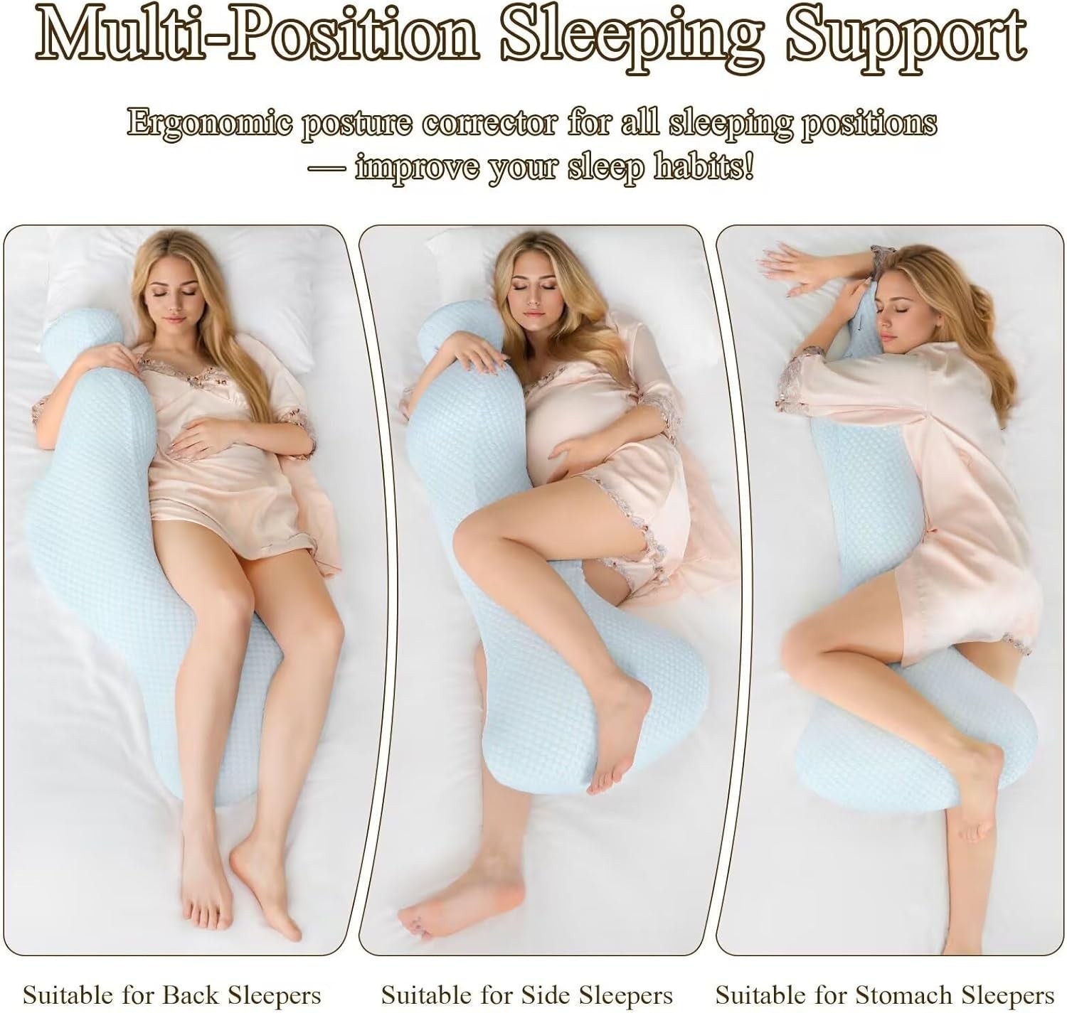 Full Body Pillow for Side Sleepers Memory Foam Long Pregnancy Support