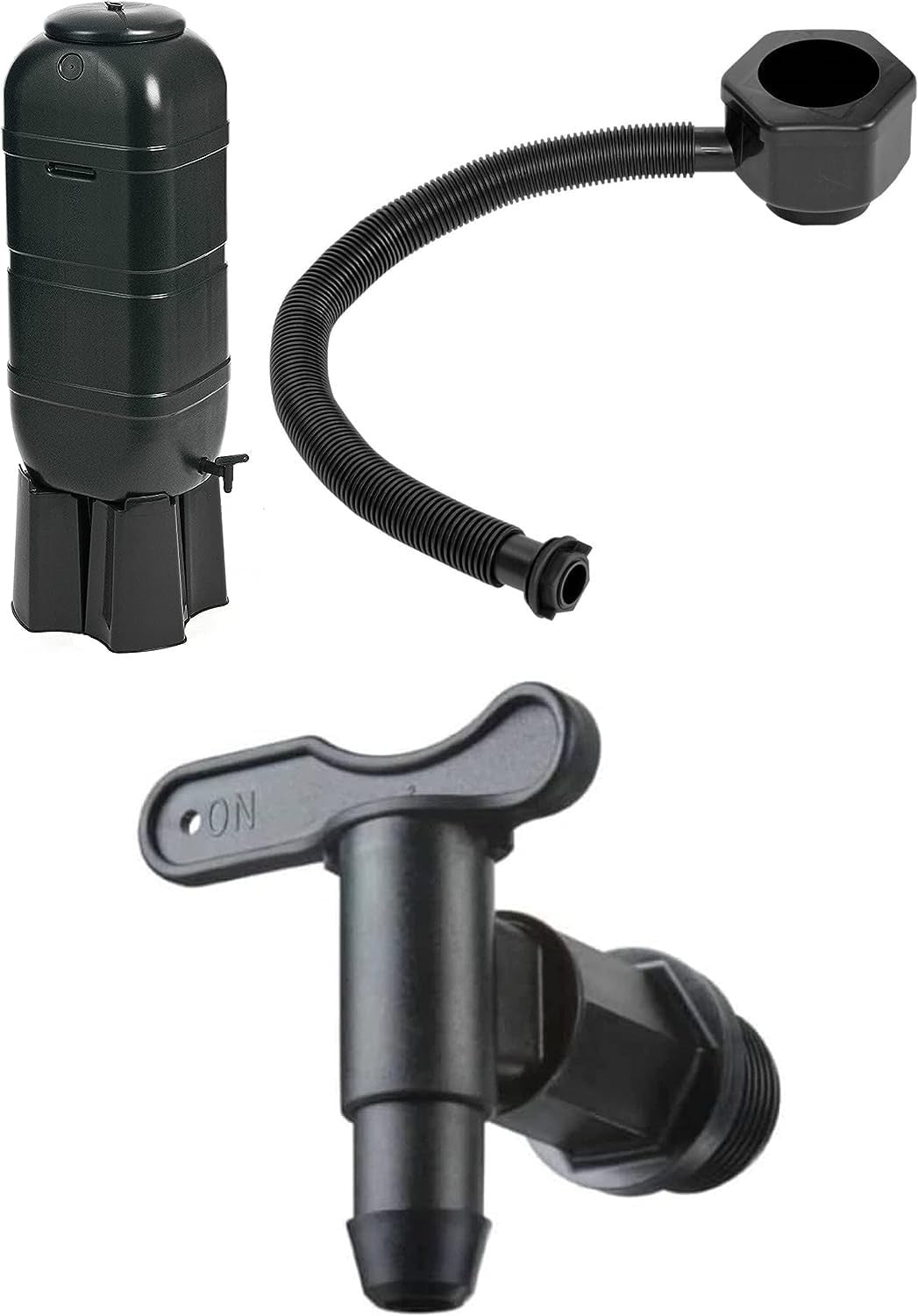 100L Slimline Garden Water Butt Set With Stand, Tap & Connector Kit