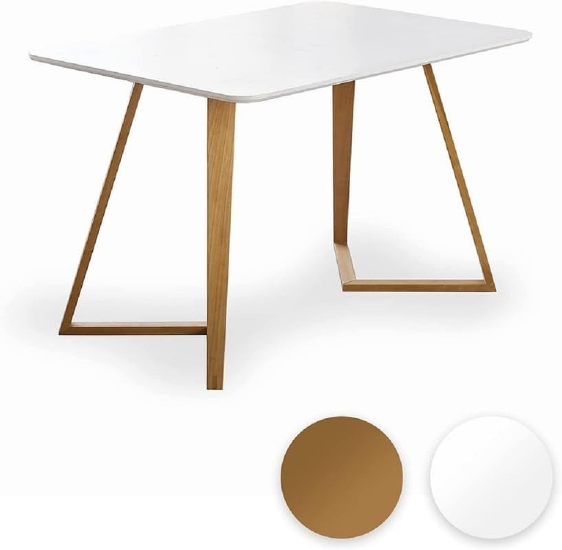 4-Seater Wooden Dining Table Set with PU Cushioned Seating