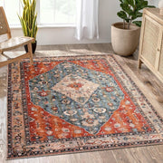 Vintage Boho Area Rug 150x210cm Washable Non Slip Short Pile Living Room