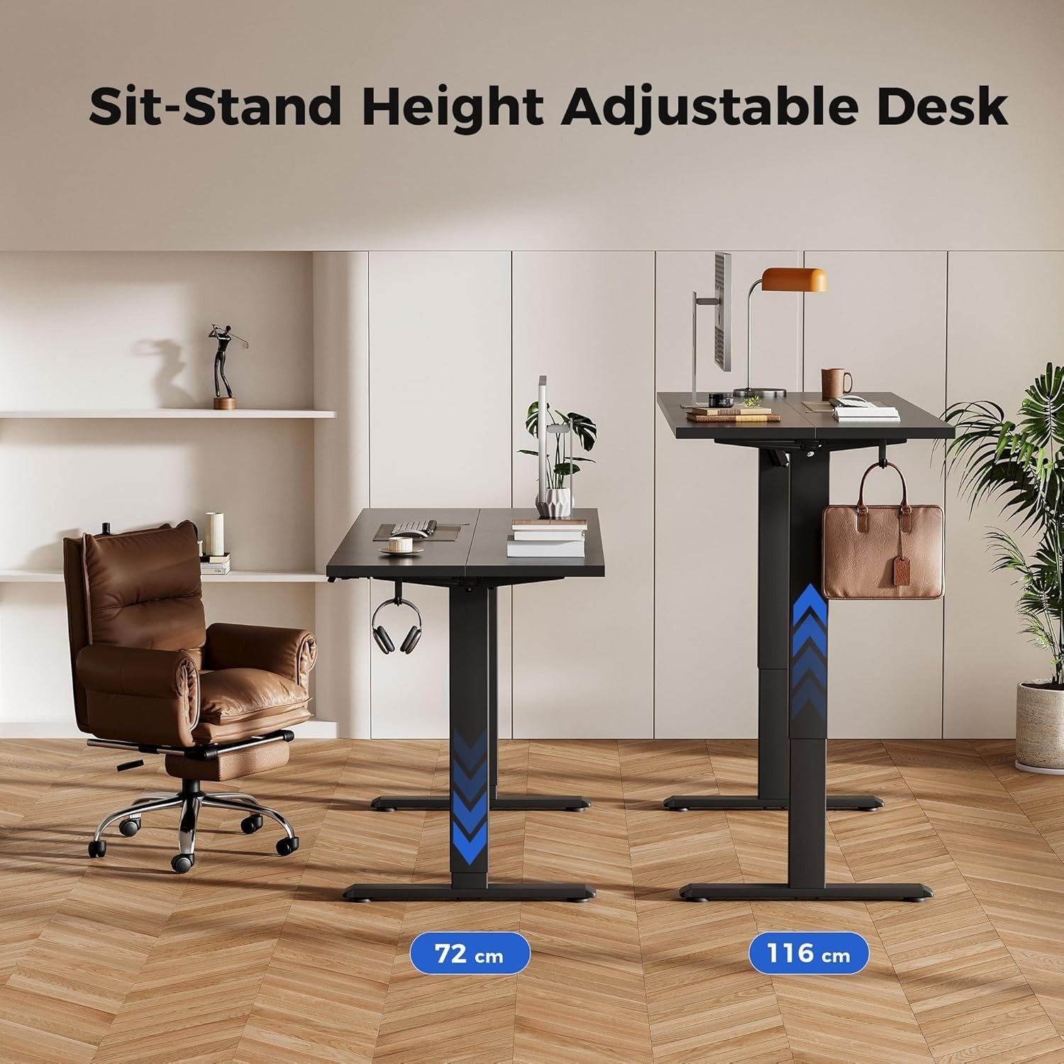 Electric Standing Desk 100x60cm Adjustable Sit and Stand Table with Memory