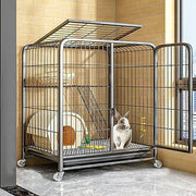 Rabbit Hutch Indoor Outdoor Cage Wheels 2 Tier Deep Tray Bunny Home
