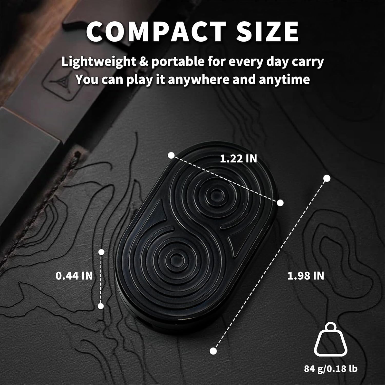Black Stainless Steel Fidget Slider Ratchet Clicker EDC Stress Toy