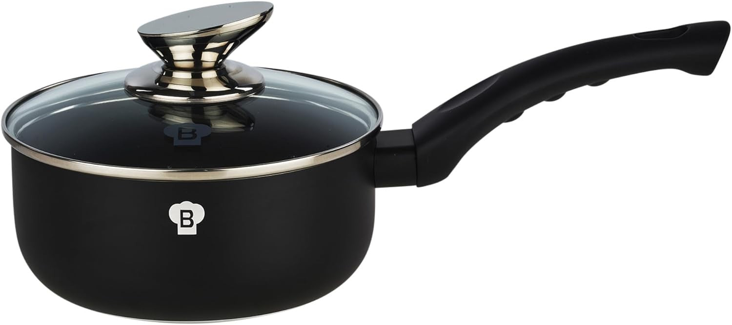 8Pcs Matt Black Non Stick Cookware Set Induction Pots Pans Kitchen Tool Set