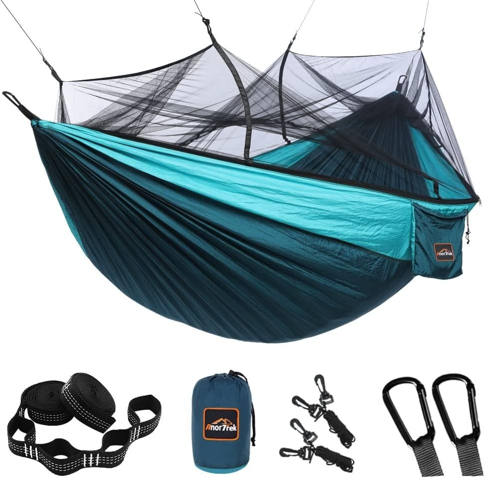 Camping Hammock with Mosquito Net – 500lb Rated, Double, Portable & Lightweight