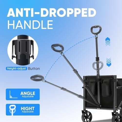 Heavy Duty Folding Camping Trolley 220LBS Portable Beach Wagon Cart