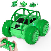 4WD Amphibious RC Car Type-C Rechargeable 360° Flip LED Lights Toy for Kids