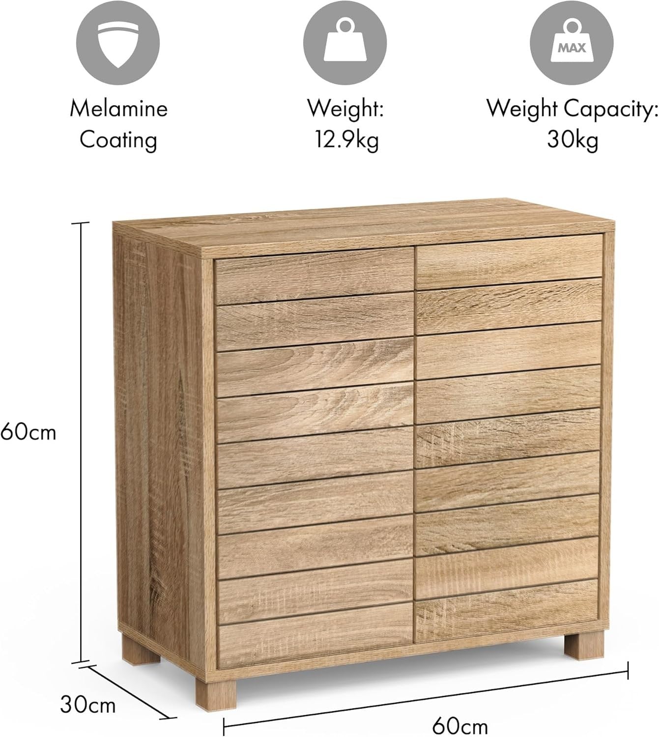 Oak Effect Bathroom Storage Cabinet Cupboard Modern Floor Standing Unit
