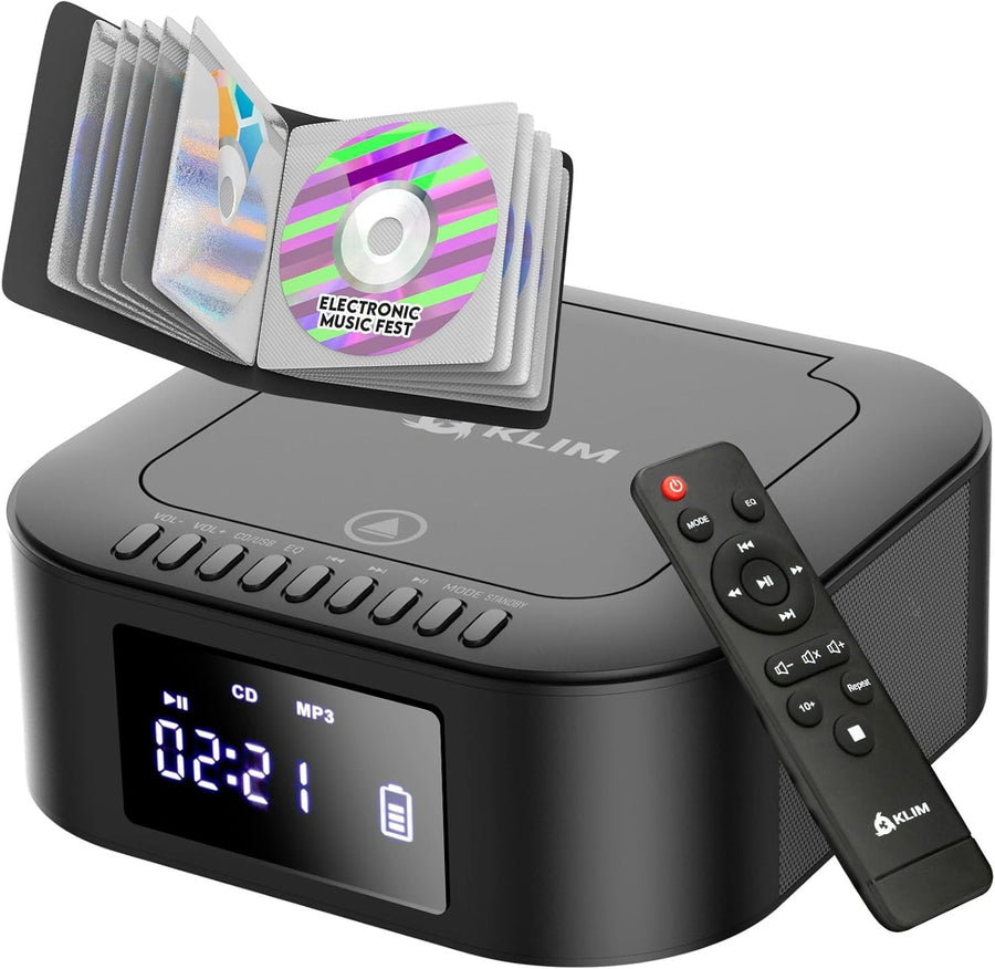 Portable CD Boombox Bluetooth Subwoofer FM Radio USB AUX Rechargeable