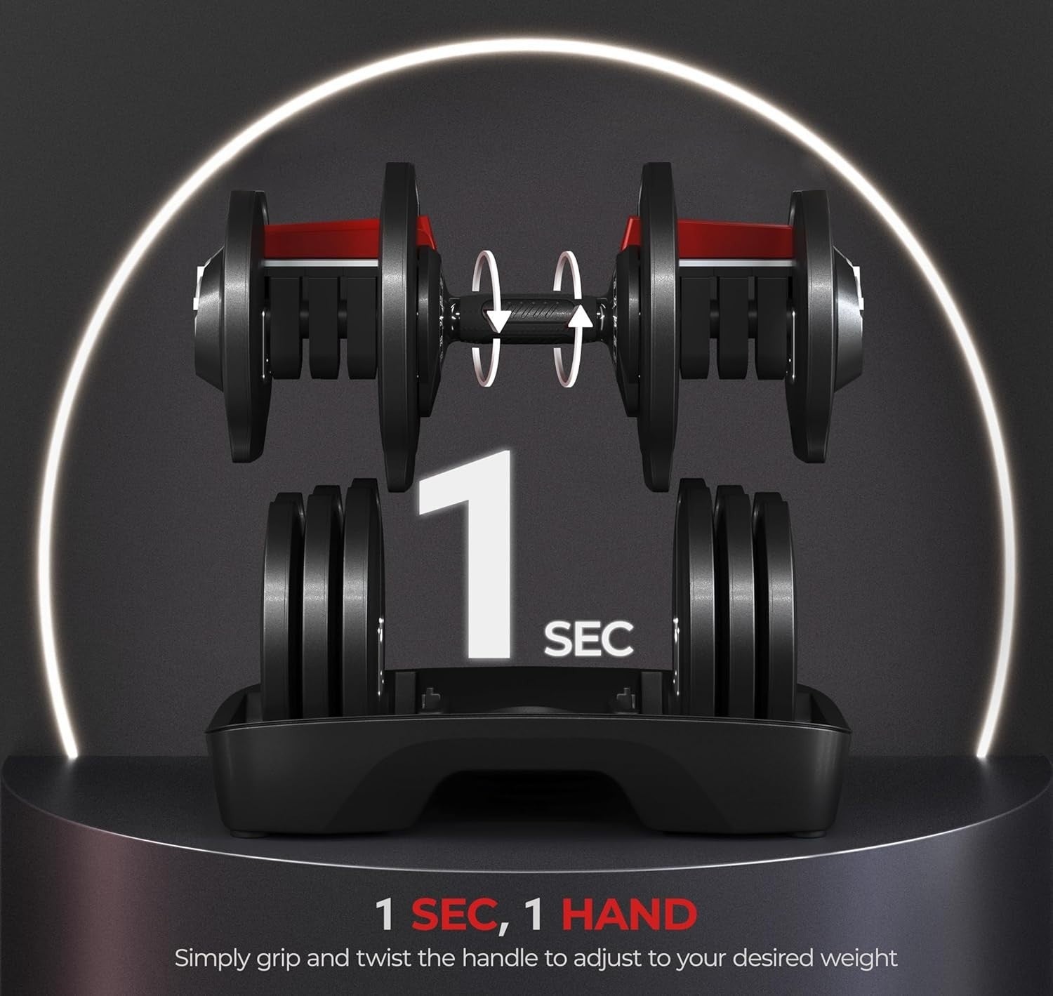 Dial Adjustable Dumbbells Pair 2–40kg Double Lock Space Saving Home Gym