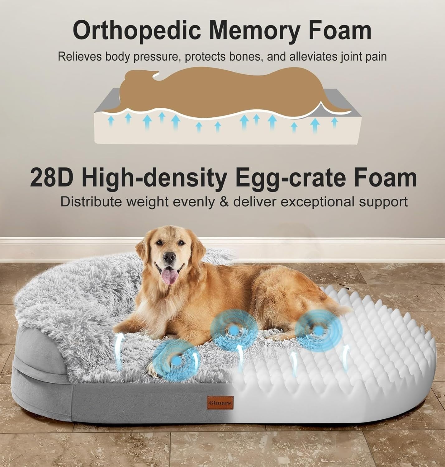 Orthopedic Dog Sofa Bed 9.5cm Thick Memory Foam Washable