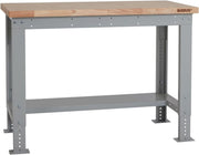 Adjustable Heavy Duty Workbench 600kg Wood Top with Shelf 1215mm x 600mm