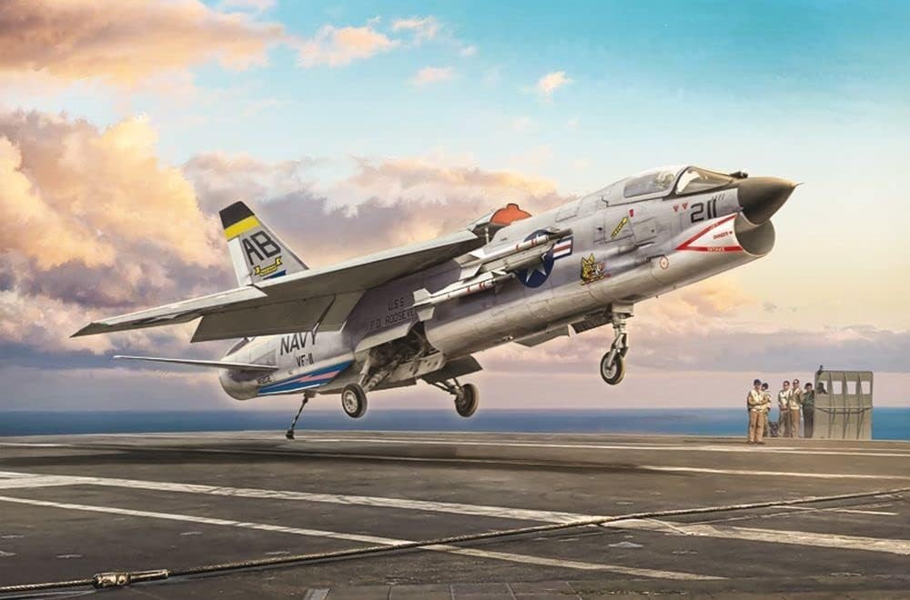 1:72 Scale F-8E Crusader Jet Model Kit – Detailed Aviation Display Build