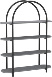 Modern 4-Tier Arched Bookshelf | Metal Frame Display Shelf | Stylish Home Storag