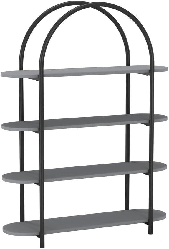 Modern 4-Tier Arched Bookshelf | Metal Frame Display Shelf | Stylish Home Storag