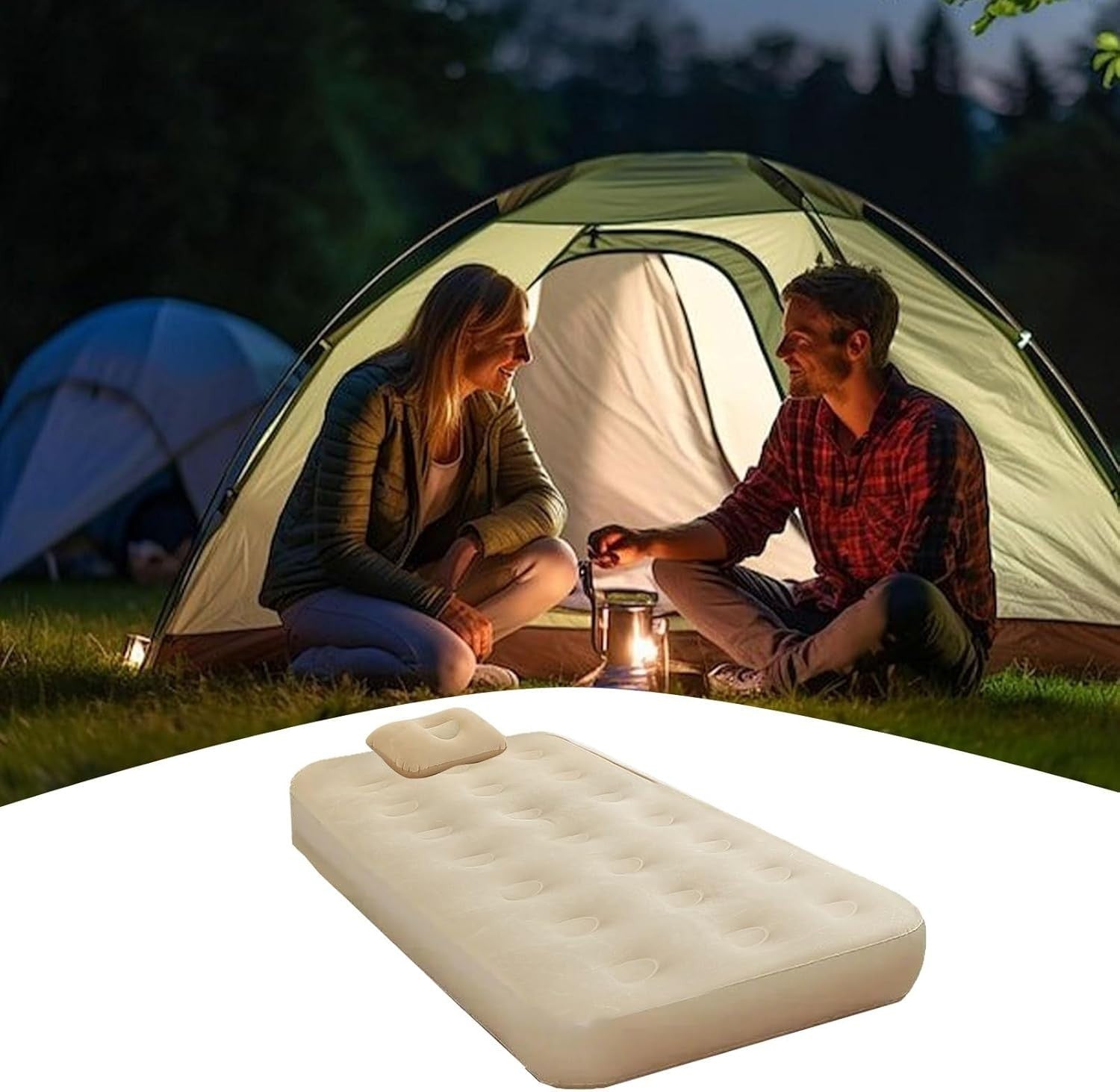 Inflatable Air Mattress Twin Bed with Built-in Pump – Camping & Guest