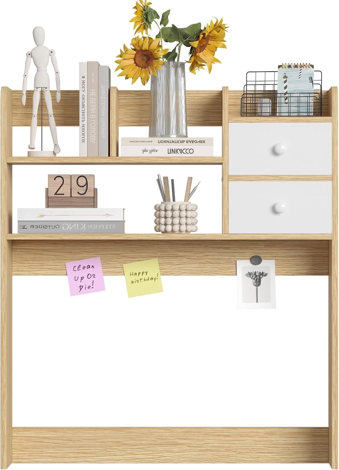 Desktop Bookshelf with 4 Shelves – Desk Organizer & Storage Rack