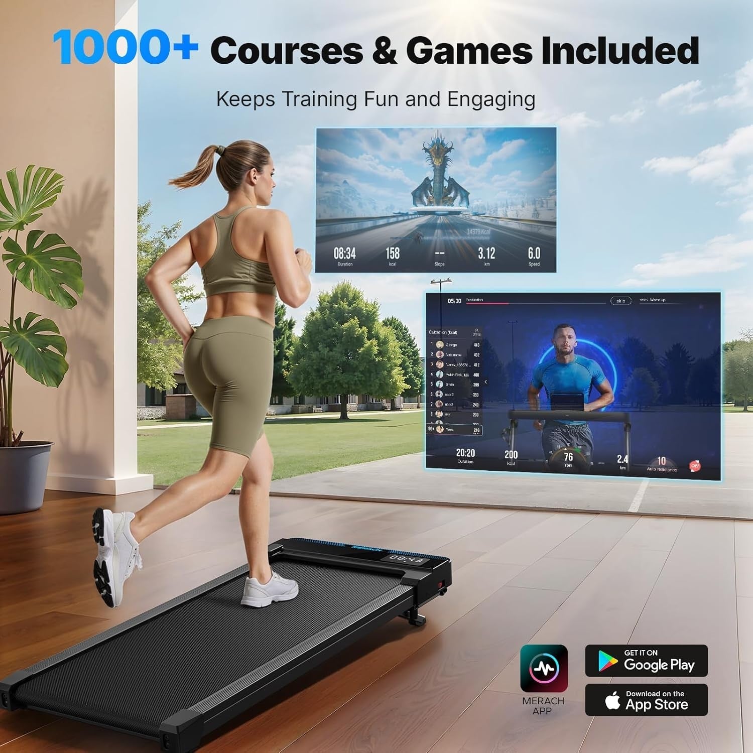 Under Desk Treadmill Walking Pad 5% Incline Quiet App Remote Home Office
