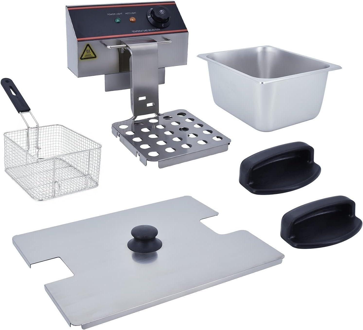 6L Stainless Steel Chip Fryer 3000W Commercial Countertop