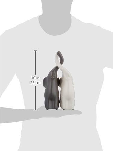 Modern Ceramic Elephant Couple Ornament 25.5cm | Romantic Home Decor Gift