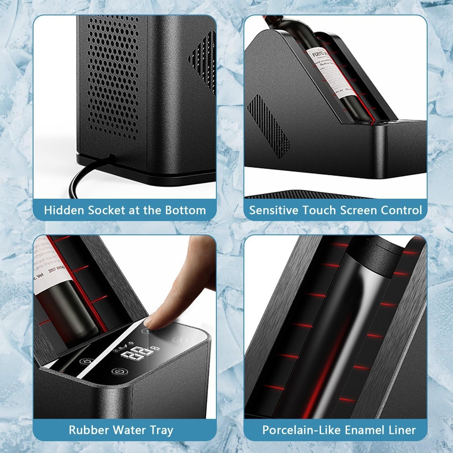 Electric Wine Chiller Single Bottle Cooler Digital Display Stainless Steel