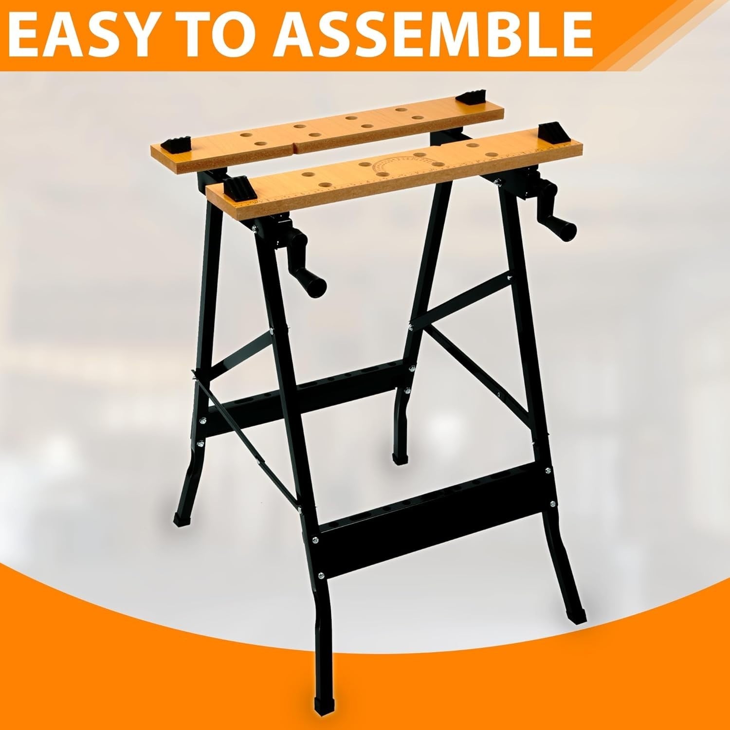 Folding Workbench 100kg Heavy Duty Steel Frame Adjustable Clamping Table