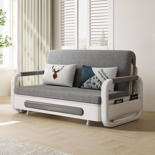 Convertible Sofa Bed Storage Futon Small Spaces Guest Room Grey Modern