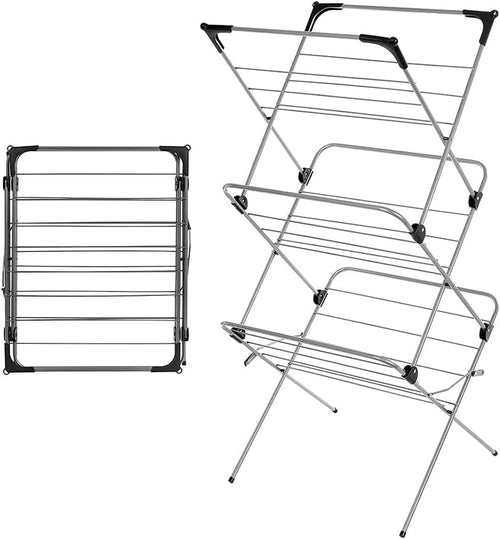 3 Tier Clothes Airer Foldable Alloy Steel Laundry Dryer Indoor Outdoor