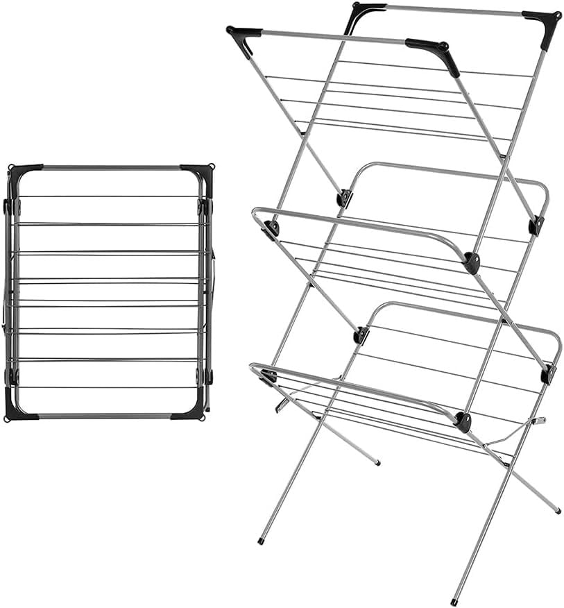 3 Tier Clothes Airer Foldable Alloy Steel Laundry Dryer Indoor Outdoor