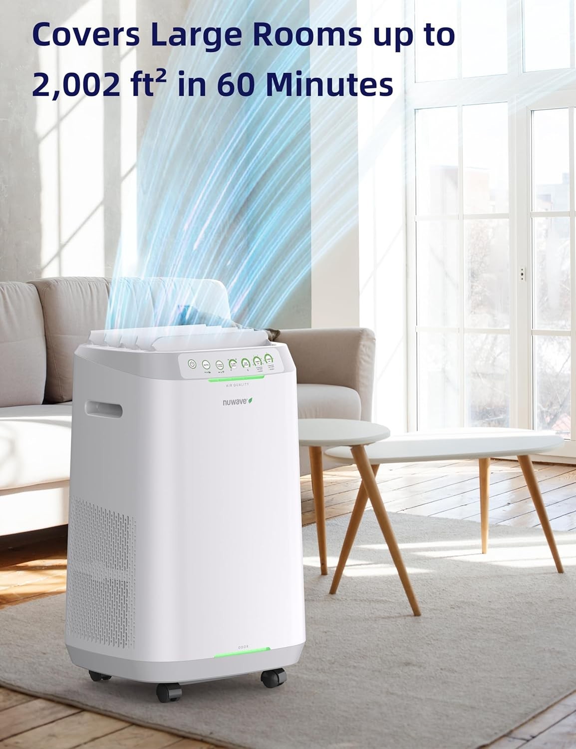 Zero Filter Air Purifier Large Room 2002ft² Smart Reusable Filters
