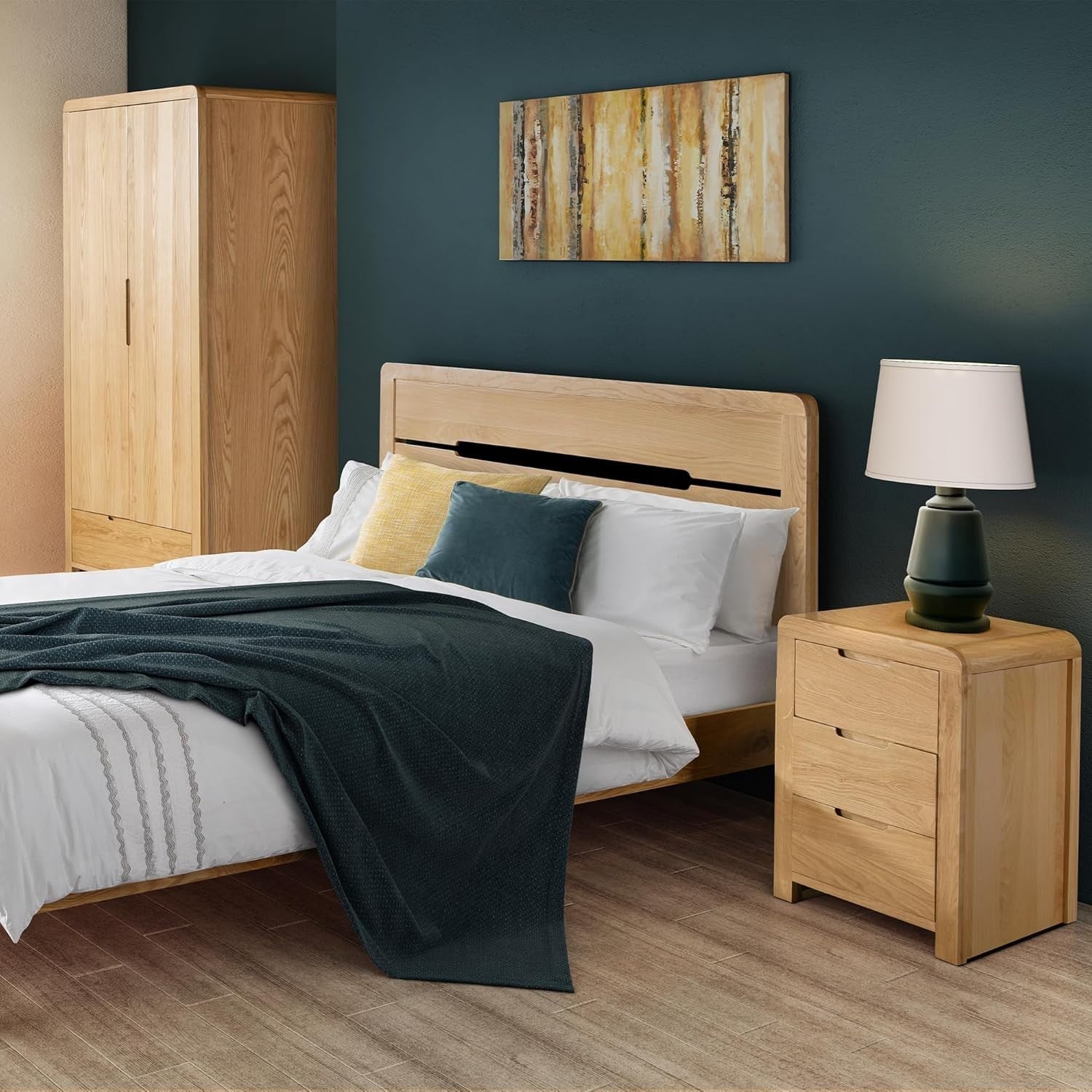 Oak 3 Drawer Bedside Table Solid Wood Unit Nightstand Storage Chest