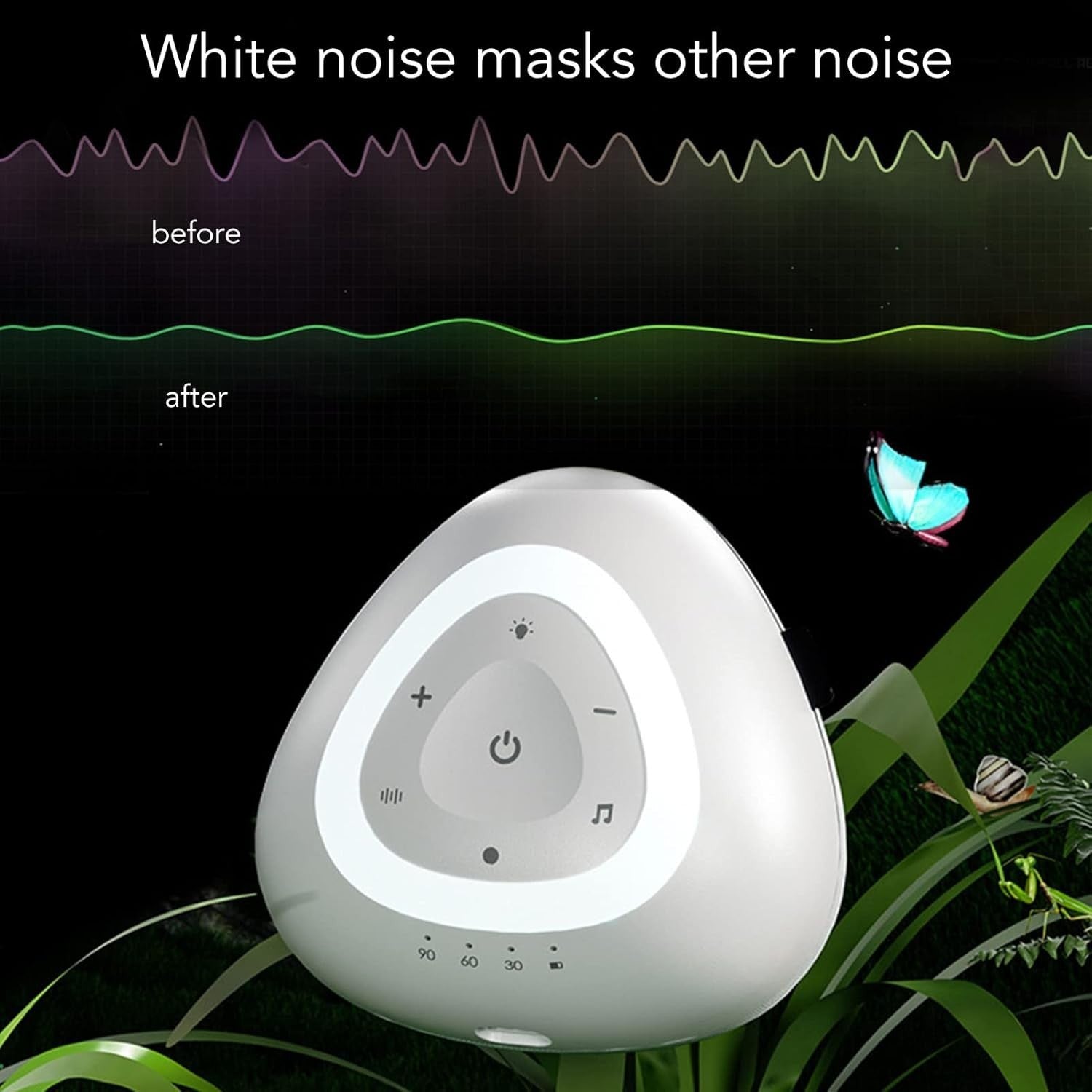 White Noise Sleep Machine with Night Light & Stress Relief Sounds