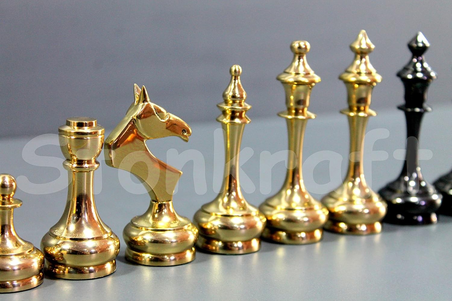 Premium Brass Staunton Chess Pieces Set | 3.75" King | Hand-Carved Metal