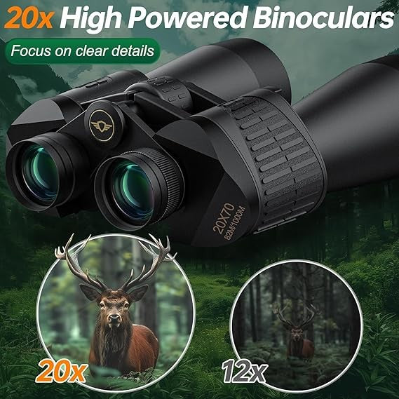 20x70 High Power Binoculars HD Long Range Wide View Outdoor Bird Watching