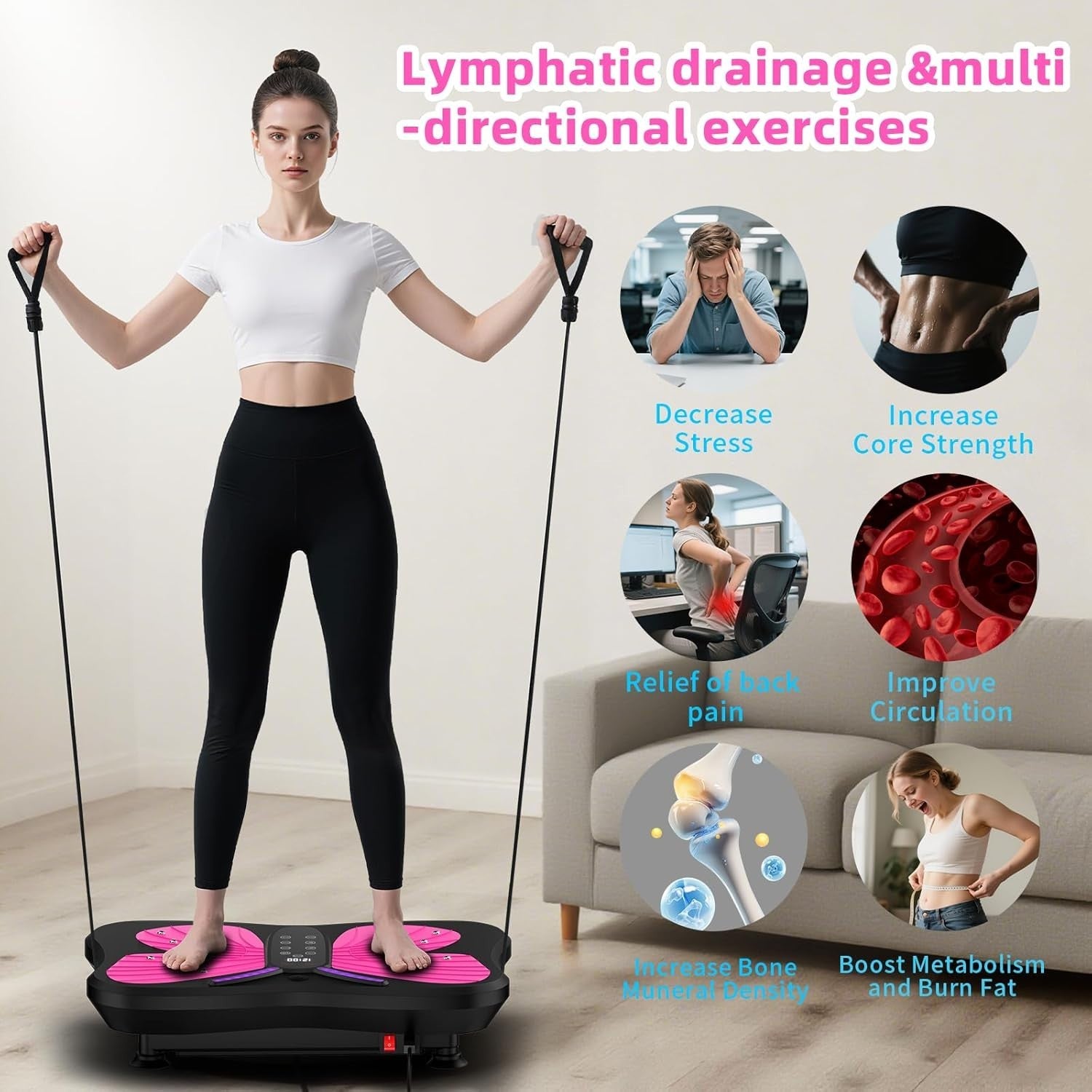 Vibration Plate Exercise Machine 3D Body Shaker 200 Speeds 400LB Home Gym