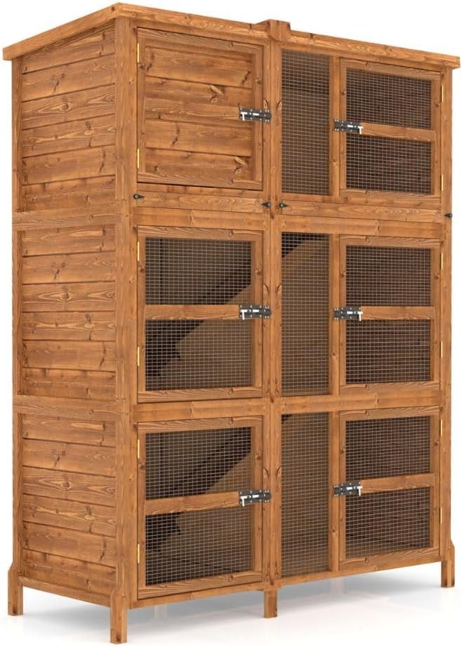 5ft Triple Rabbit Hutch Large Wooden Outdoor Indoor Predator Proof