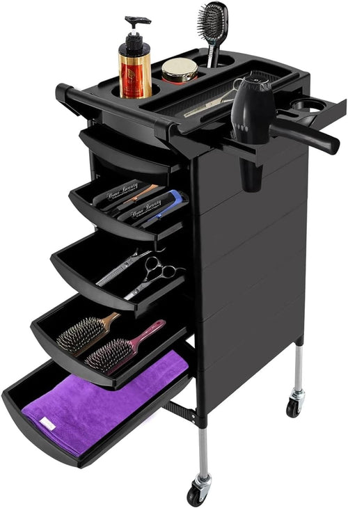 Tattoo Tray Cart 6 Tier Salon Trolley Rolling Storage with Drawers Wheels