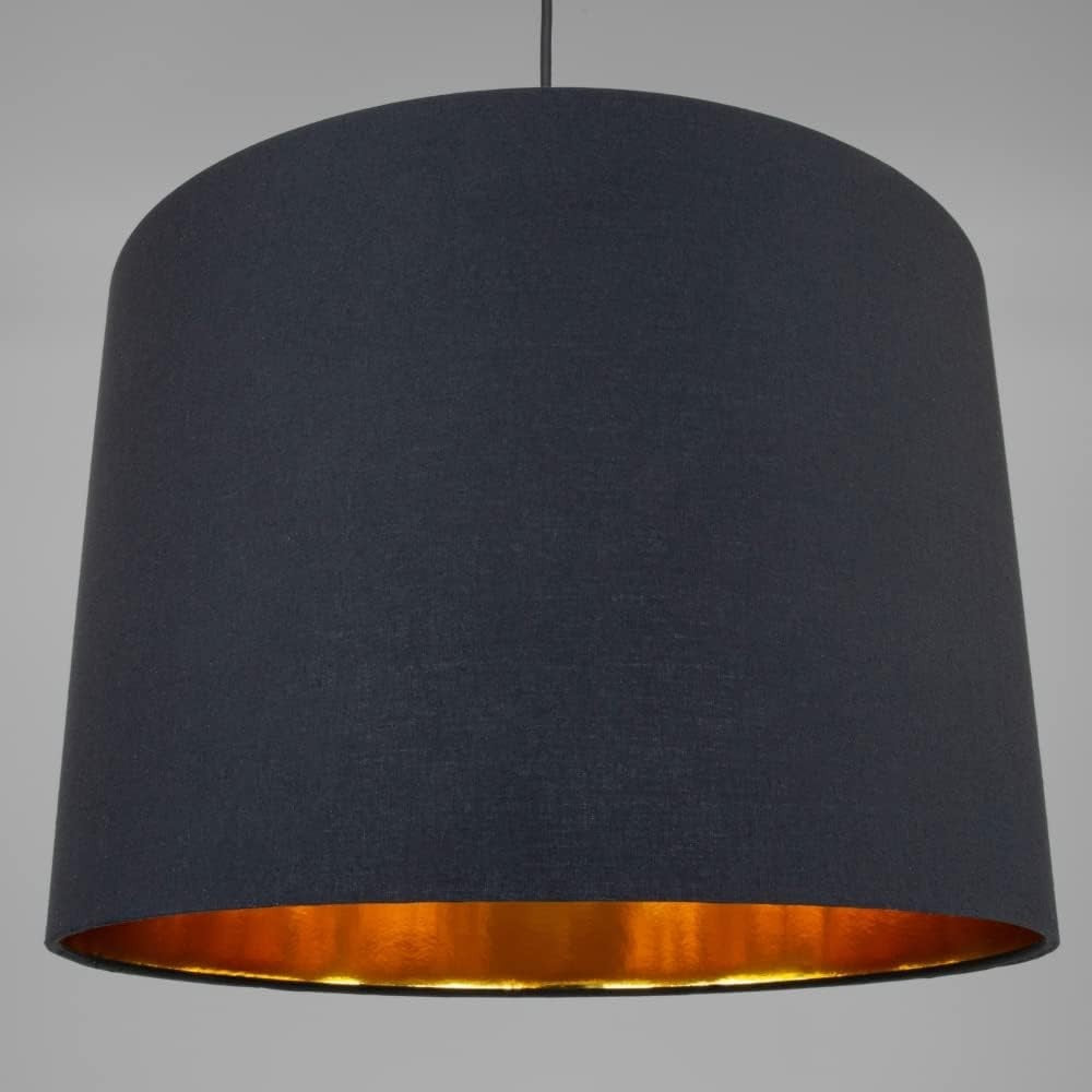 Black Drum Lampshade 40cm Gold Inner Table Floor Pendant Light Shade