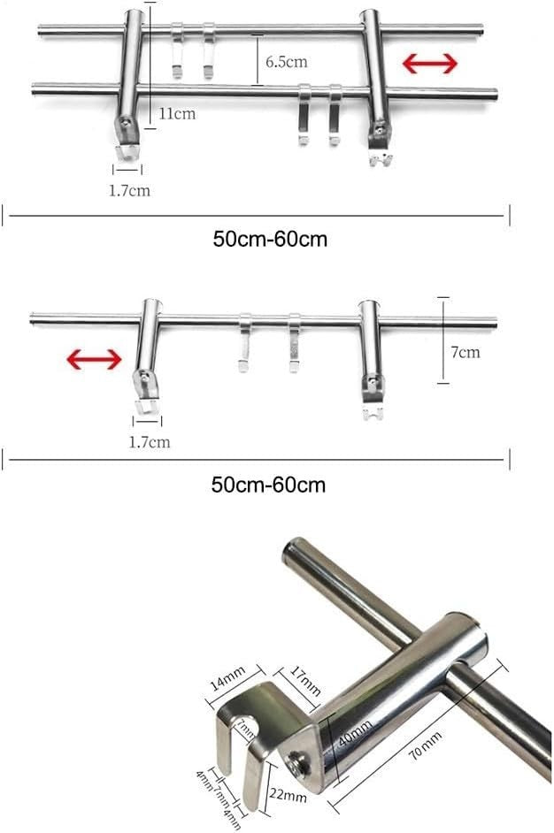 Double Stainless Steel Towel Rail Radiator 50cm Heated Clothes Dryer