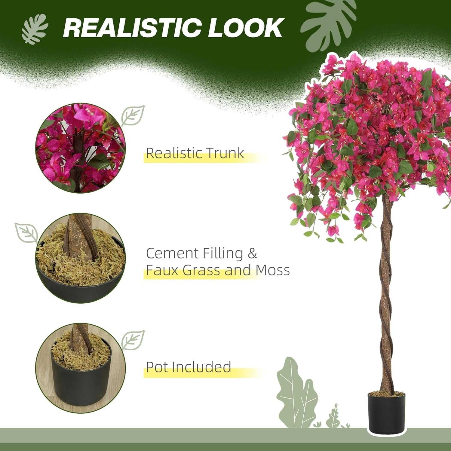 Set of 2 Red Murraya Faux Flower Trees 120cm Tall Artificial Indoor Plants Decor