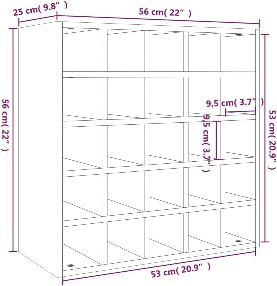 Large 25 Bottle Wine Rack White Solid Wood Freestanding Kitchen Storage Display