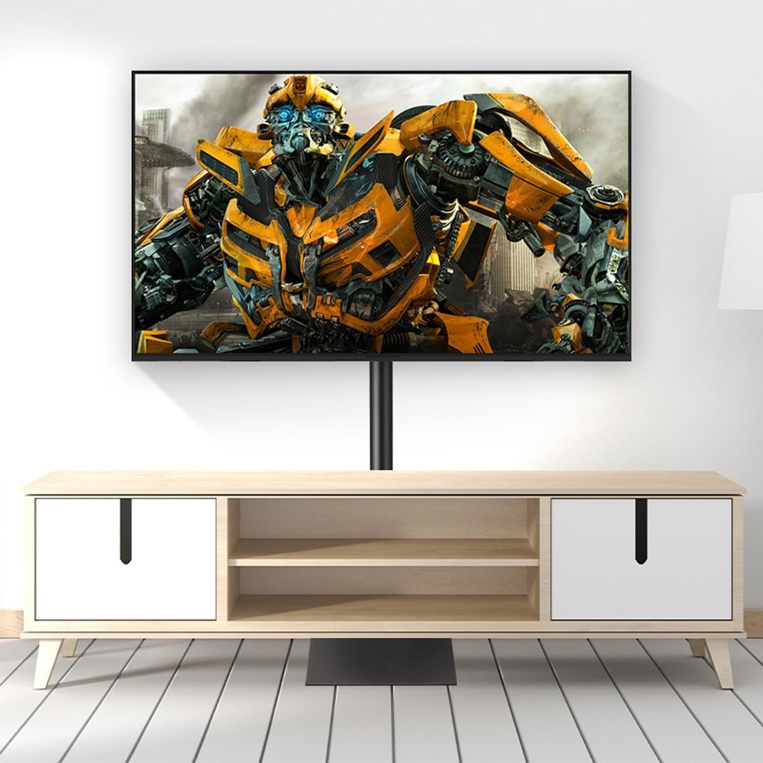 360° Swivel TV Floor Stand Adjustable Height for 14-43” LCD OLED TVs, 20kg