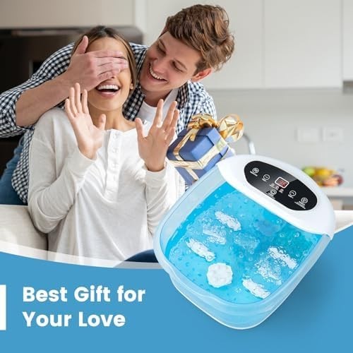 Foot Spa Massager Tub with Heat, Bubbles & Vibration for Home Pedicure