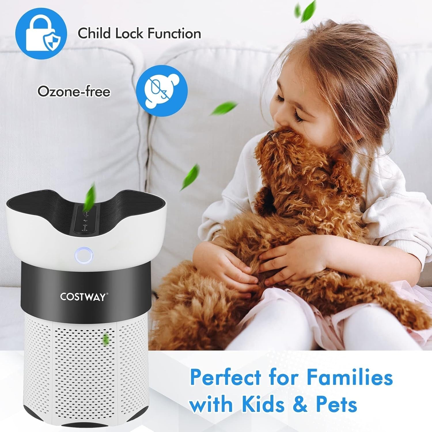 H13 HEPA Air Purifier Home Allergy Smoke Odor Cleaner 4 Speed Timer