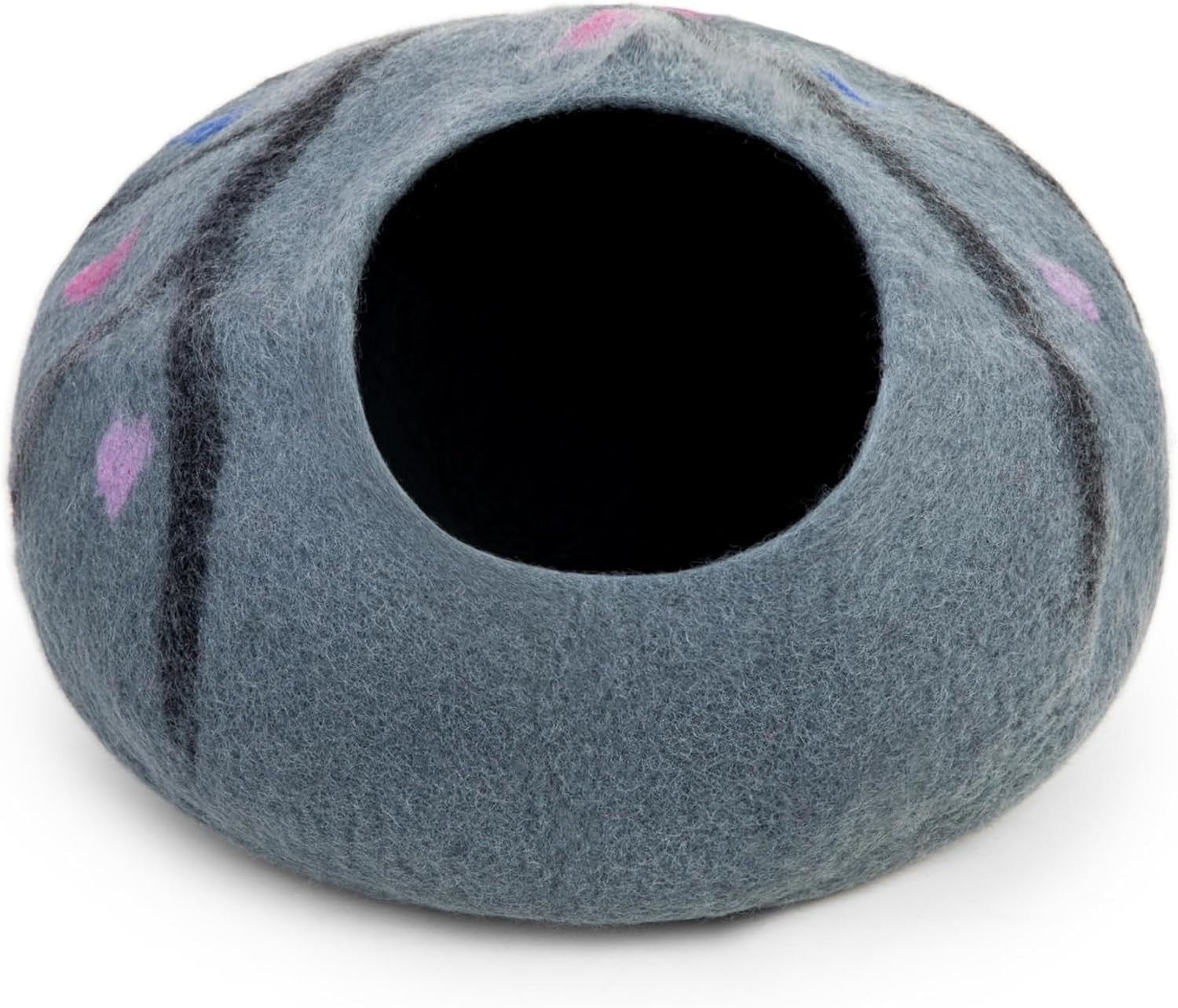 Wool Cat Cave Bed Handmade Merino Felt Cat House Indoor Kitten Hideaway