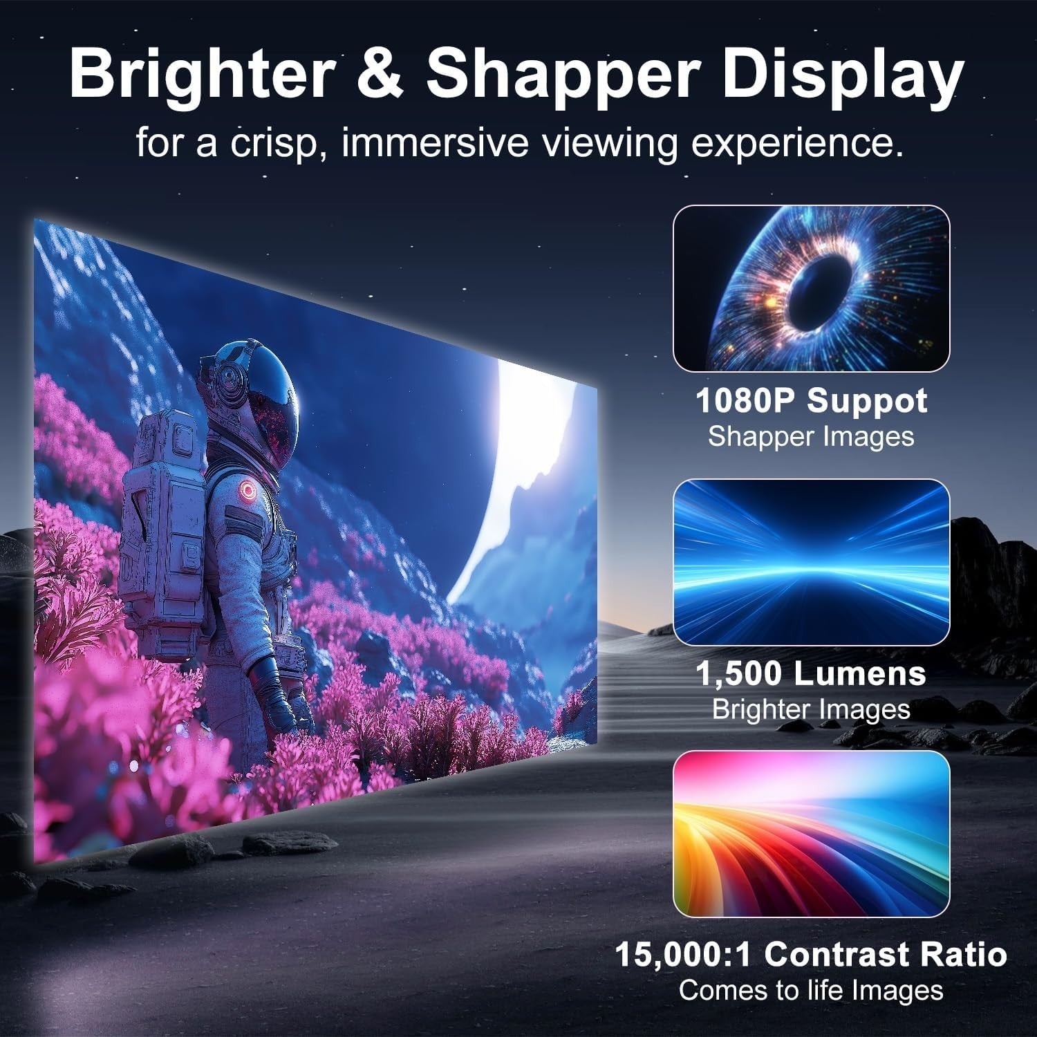 Android 11 Mini Projector WiFi 6 Bluetooth Auto Keystone Electric Focus 4K