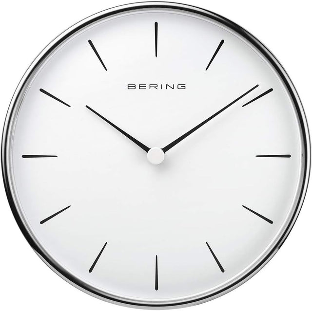 Silent Wall Clock Modern Nordic Silver 162mm Minimalist Battery Operated