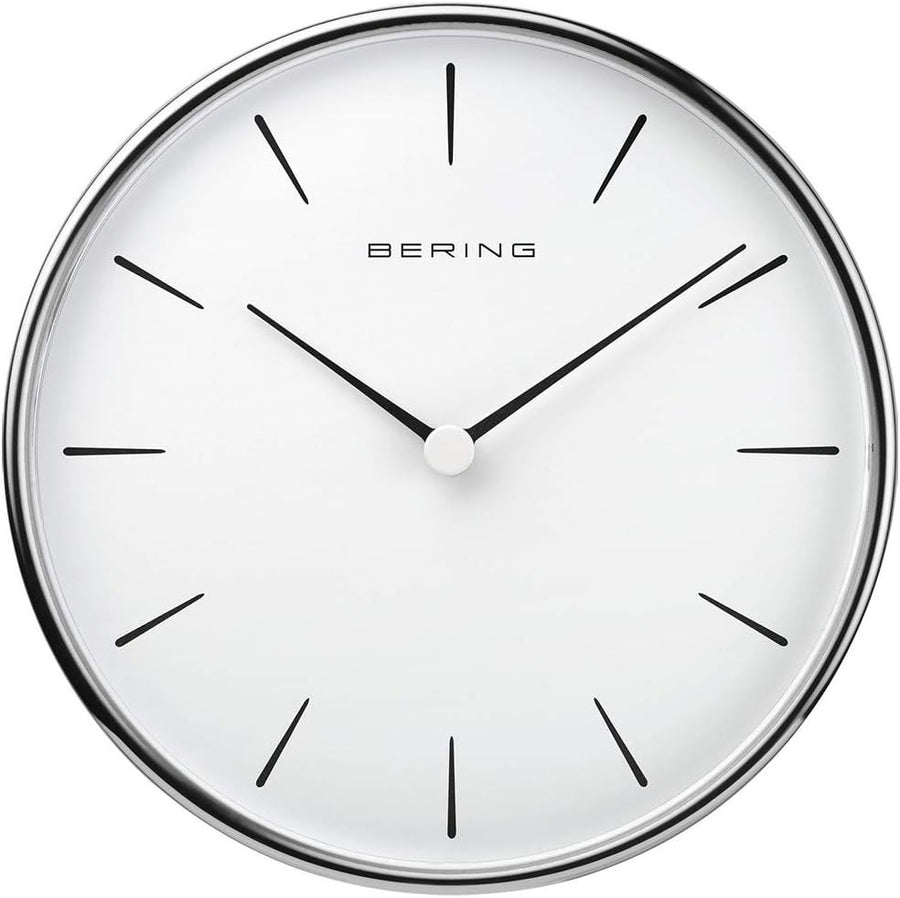 Silent Wall Clock Modern Nordic Silver 162mm Minimalist Battery Operated